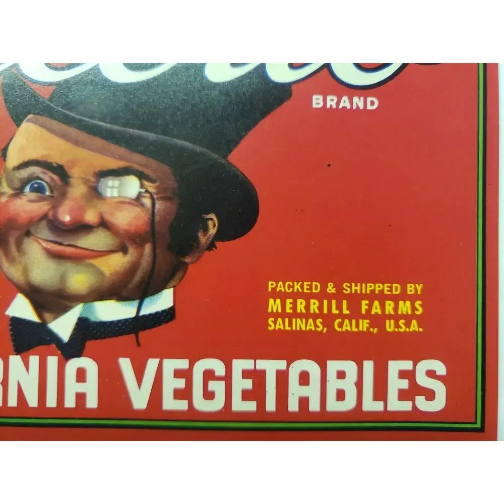 Vintage Cheerio Brand California Vegetables Crate Label Merrill Packing Co (B-2)